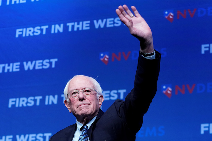 Democratic U.S. presidential candidate Bernie Sanders appears on stage at a First in the West Event at the Bellagio Hotel in Las Vegas, Nevada, U.S., November 17, 2019.