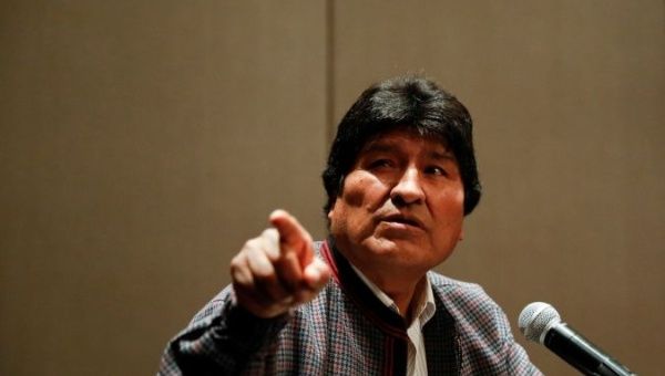 Bolivian President Evo Morales speaks during a news conference in Mexico City, Mexico November 20, 2019.