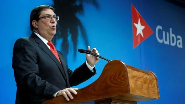 Cuba's Foreign Minister Bruno Rodriguez speaks during a news conference in Havana, Cuba September 20, 2019.