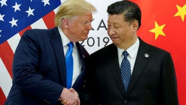 U.S. President Donald Trump meets with China's President Xi Jinping at the start of their bilateral meeting at the G20 leaders summit in Osaka, Japan, June 29, 2019. 