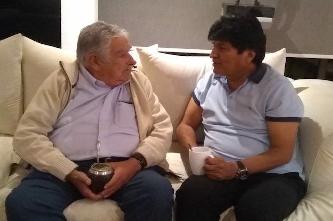 Former Uruguayan President Jose Mujica and ousted Bolivian President Evo Morales