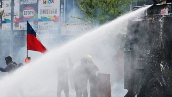 The investigation took place after a group of brigadistas handed over a sample of the water used to repel protests in Chile.
