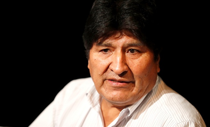 Former Bolivian President Evo Morales speaks during a news conference in Buenos Aires, Argentina, Dec. 17, 2019.