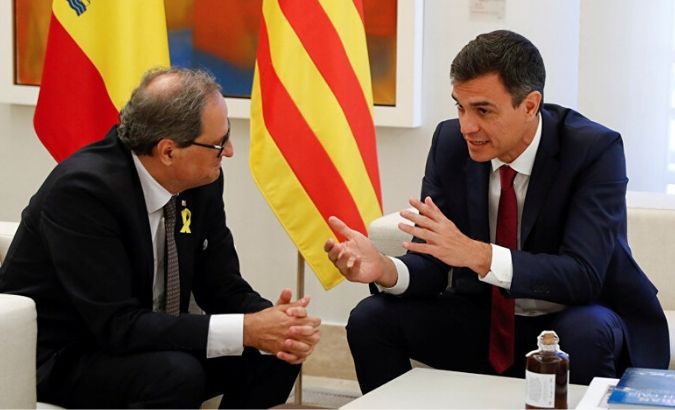 Spanish Prime Minister Pedro Sanchez and Catalonia's President Quim Torra's relations soured after the Spanish High Court imprisoned Catalan leaders over the independence referendum.