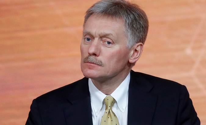 Kremlin spokesman Dmitry Peskov at a news conference in Moscow, Russia Dec. 19, 2019.
