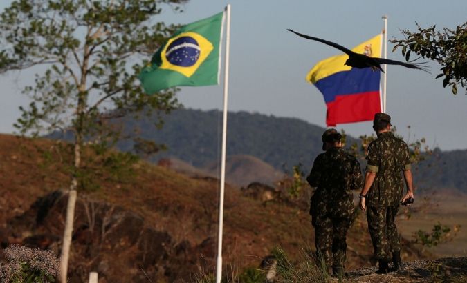 Brazilian army soldiers are seen at the border with Venezuela, seen in Pacaraima, Brazil February 25, 2019.