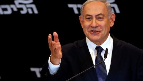 Israeli Prime minister Benjamin Netanyahu delivers a statement to the media in Jerusalem January 1, 2020.