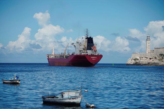A tanker ship leaves the Havana's bay in Havana, Cuba, October 2, 2019.