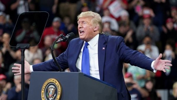 U.S. President Donald Trump holds a campaign rally at the University of Wisconsin-Milwaukee, in Milwaukee, Wisconsin, U.S., January 14, 2020. 