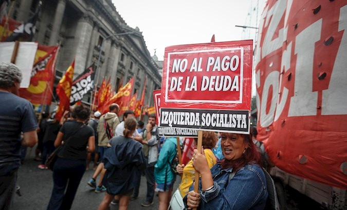 Rally against Argentina's high external indebtedness in Buenos Aires, Argentina, Jan. 29, 2019.