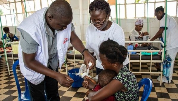 Doctors Without Borders staff care for children in the Democratic Republic of the Congo, Feb. 6, 2020.