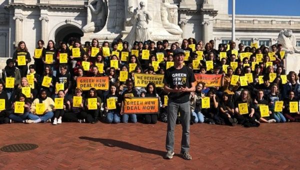 20 teenagers were arrested at the U.S. Capitol as they were demonstrating to demand that the senators back the Green New Deal.