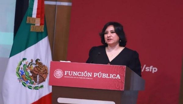 Public Function Secretary Irma Sandoval, Mexico City, Mexico, 2020.