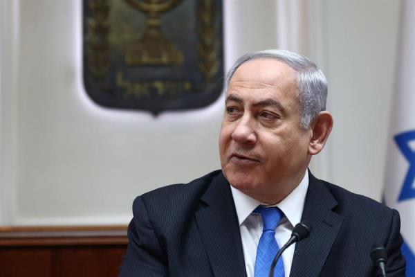 Israeli Prime Minister Benjamin Netanyahu speaks during a cabinet meeting in Jerusalem.