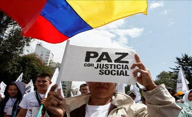 Protests in Colombia for peace and social justice.
