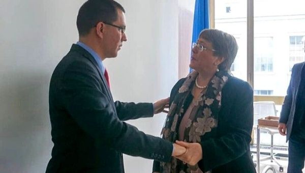 In a meeting with the U.N. High Commissioner for Human Rights Michelle Bachelet, the top diplomat said that his government assumes the protection and respect for fundamental rights as a state policy.