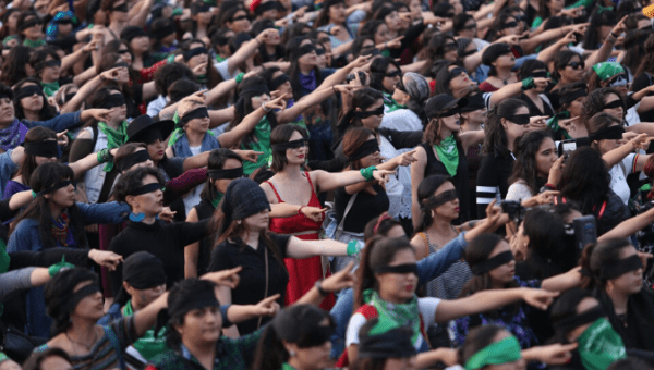 Thousands of women perform the performance A rapist on your way in Mexico.