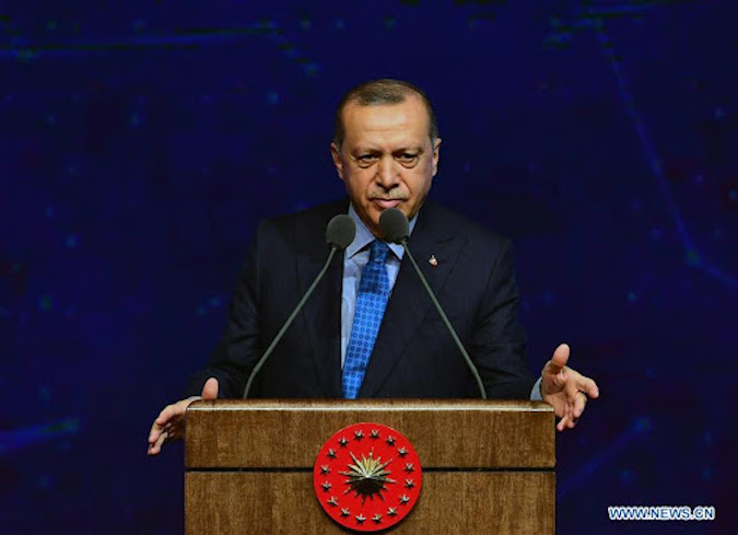 Turkish President Tayyip Erdogan  flew to Brussels for talks with the European Union and NATO on Monday.