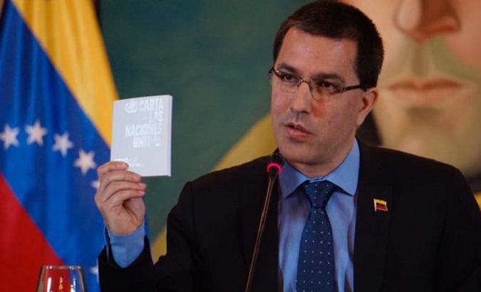 Foreign Minister Jorge Arreaza in Caracas, Venezuela, March 9, 2020.