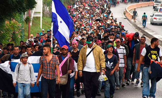 Caravan of Honduran migrants heading to the U.S., San Pedro Sula, Honduras, March 10, 2020.