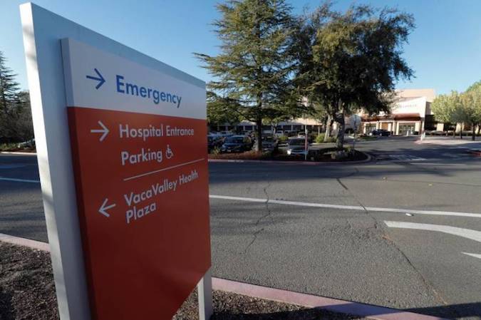 An exterior view of VacaValley Hospital in Vacaville, California, USA.