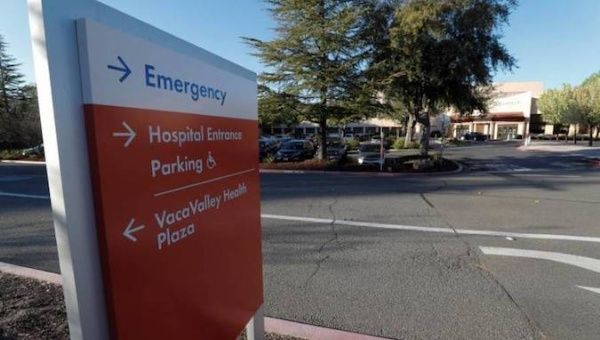 An exterior view of VacaValley Hospital in Vacaville, California, USA.