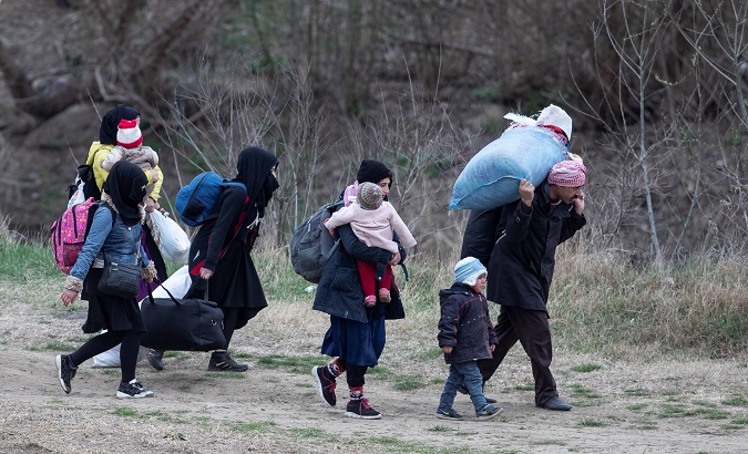 Refugees trying to reach to the Greek border in Edirne, Turkey, March 10, 2020.