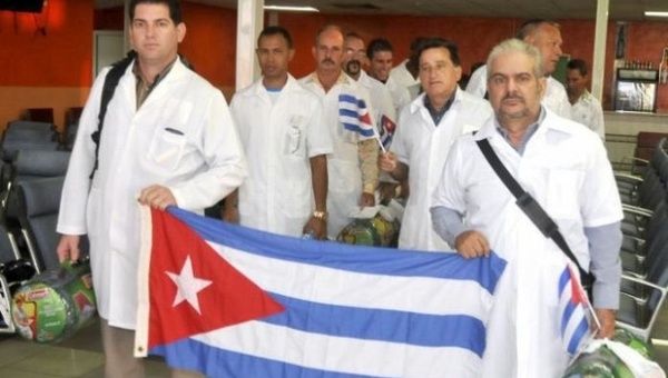Cuban doctors arrive in Lombardia (Italy) to help fight the pandemic, March 16, 2020.