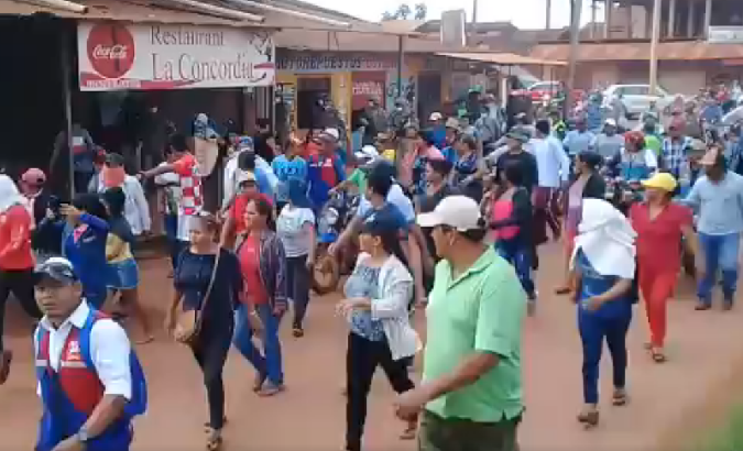 People protest against the coup-born government's unfulfilled promises, Riberalta, Bolivia, March 31, 2020.