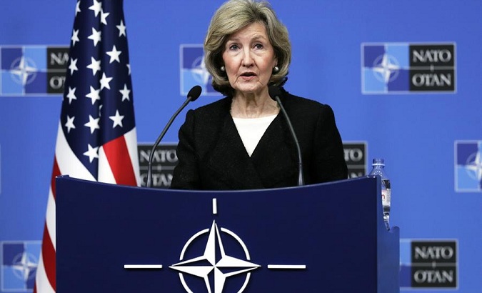 US Ambassador to NATO Kay Bailey Hutchison in Brussels, Belgium, February 11, 2020.