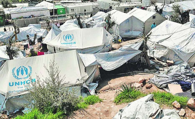 Moria refugee camp on the island of Lesbos, Greece.