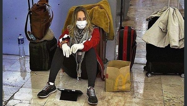 Salvadoran citizen stranded at Mexican airport. April, 2020.