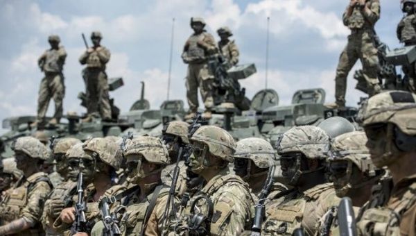 U.S. soldiers take part in the 'Decisive Strike' military exercise in their camp at the Training Support Center (TSC) Krivolak, near Skopje, on June 17, 2019 