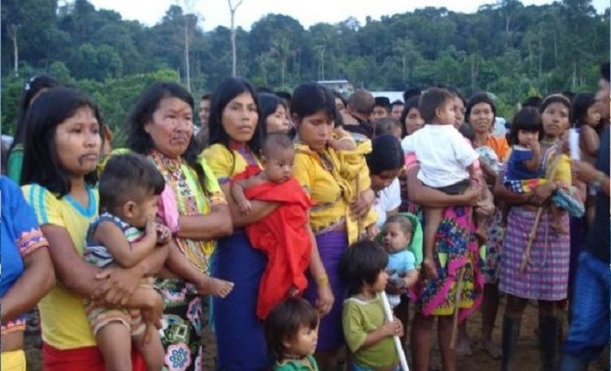 Displaced indigenous families from the Urrao region Antioquia, Colombia. April 28.