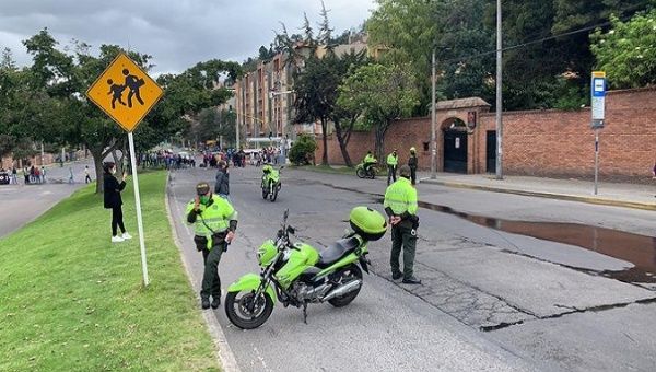 Protests and blockades on 7th Avenue. Usaquen, Bogota, Colombia. April 30th. 