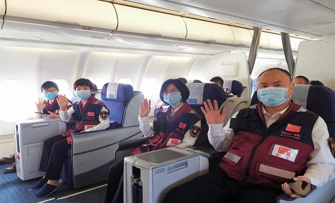 Chinese medical group heading to Zimbabwe. Hunan, China, May 11, 2020