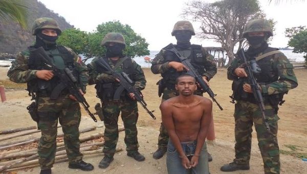 Capture of a mercenary in Petaquirito, La Guaira State, Venezuela, May 13, 2020.