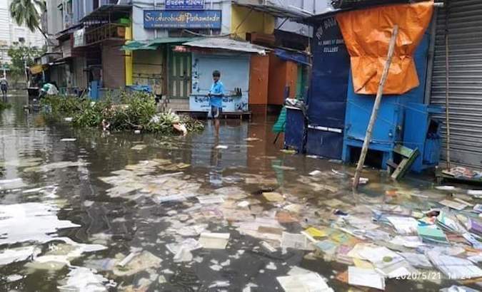 This picture from College Street, in Kolkata, shows the devastation caused by Cyclone Amphan, West Bengal, India, May 21, 2020.