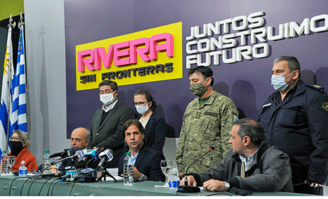 Luis Lacalle Pou in press conference in Rivera, Uruguay. May 25, 2020