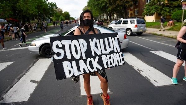 Protests near the place where George Floyd died, Minneapolis, U.S. May 27, 2020.
