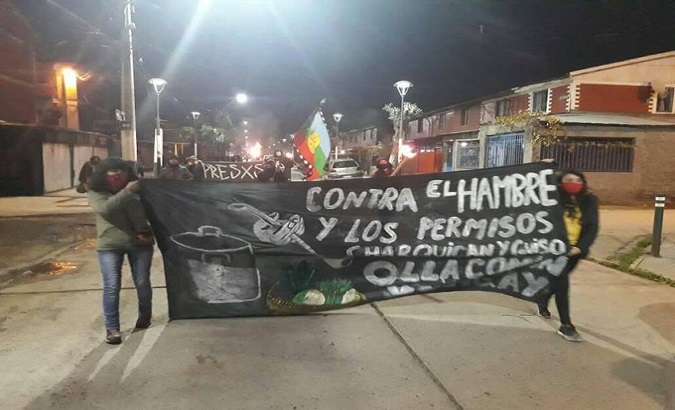 Hunger protests in Yungay, metropolitan Area, Chile. July 3, 2020.