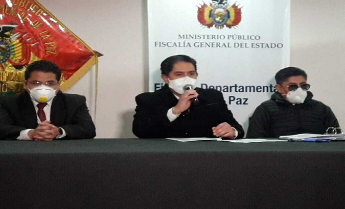 Departmental Prosecutor of La Paz, Marco Antonio Cossio Viorel, in a press conference. La Paz, Bolivia. July 6, 2020.