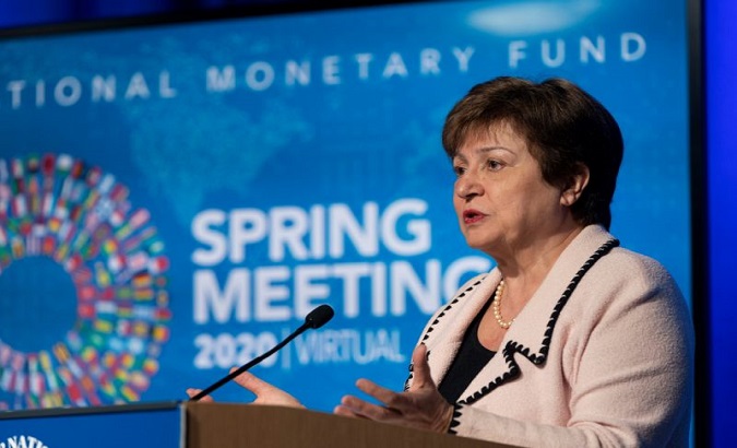 IMF director Kristalina Georgieva in Washington, U.S, April 15, 2020.