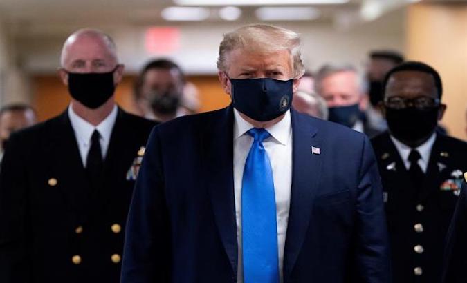 Trump at Walter Reed National Military Medical Center in Bethesda, Maryland, U.S., July 11, 2020