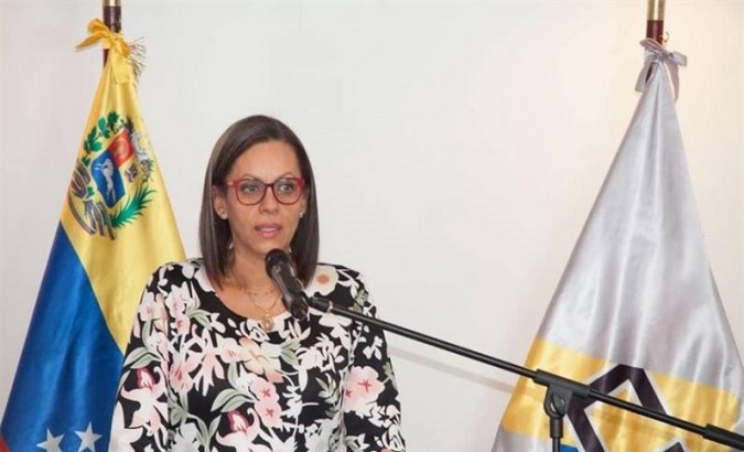 CNE president Indira Alfonzo speaks to the press, Caracas, Venezuela, July 1, 2020.