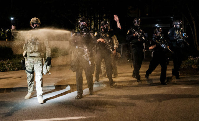 Federal agents suppress demonstration in Portland, Oregon, U.S., July 17, 2020