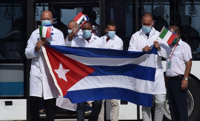Members of the Henry Reeve Medical Brigade, Havana, Cuba, July 20, 2020.