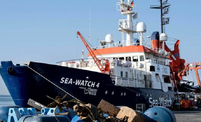 The Doctors Without Borders and Sea Watch vessel, August 2020.