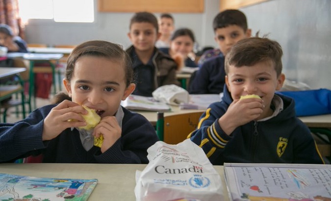 Children with WFP donations, Lebanon, January 14, 2020.