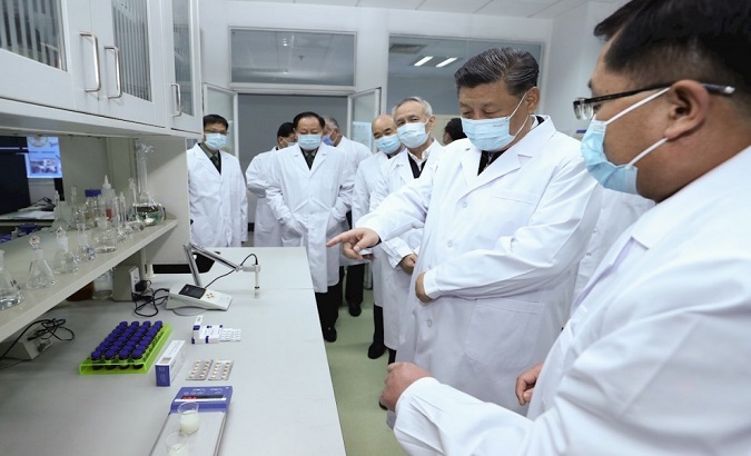 China's President Xi Jinping visits a laboratory in Beijing, China, May 22, 2020.